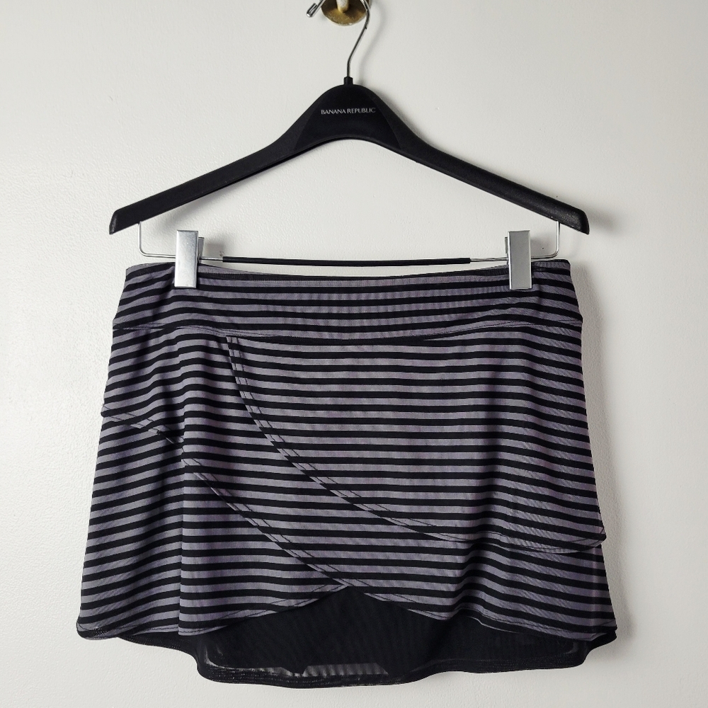 Title Nine Va Va Vroom Power Mesh Skort Layered Pull On Striped Golf Outdoors